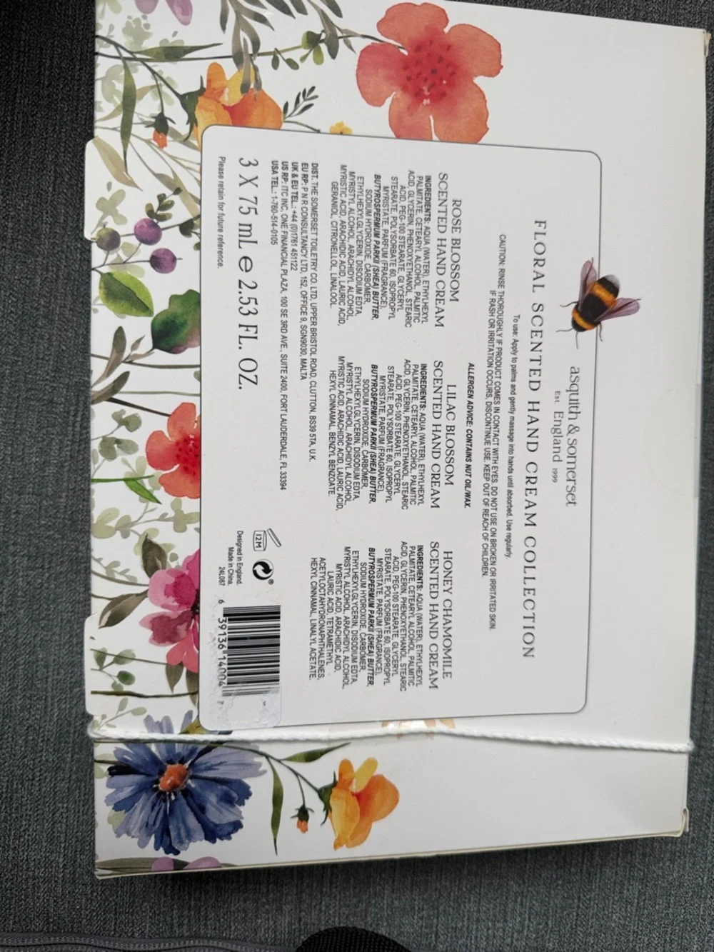 Asquith & Somerset Floral Hand & Nail Cream Trio - hand care - Picture 3 of 3